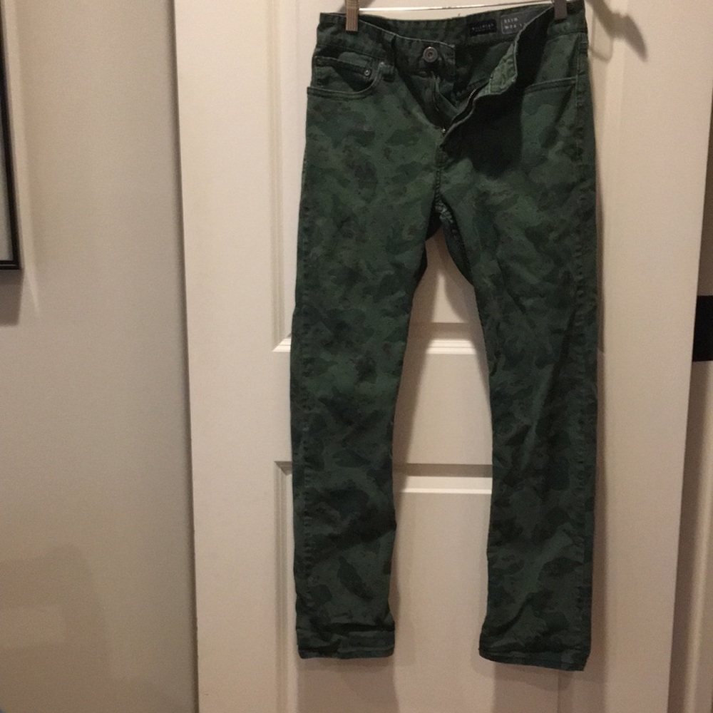 Bullhead mens slim Camouflage zip fly pants w/stretch size W28 L30